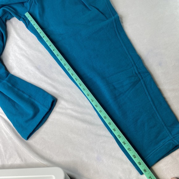 VTG 90s Nike Sweatpants Track Pants Womens L 12/14 Teal Swoosh Fleece Streetwear - Picture 11 of 16